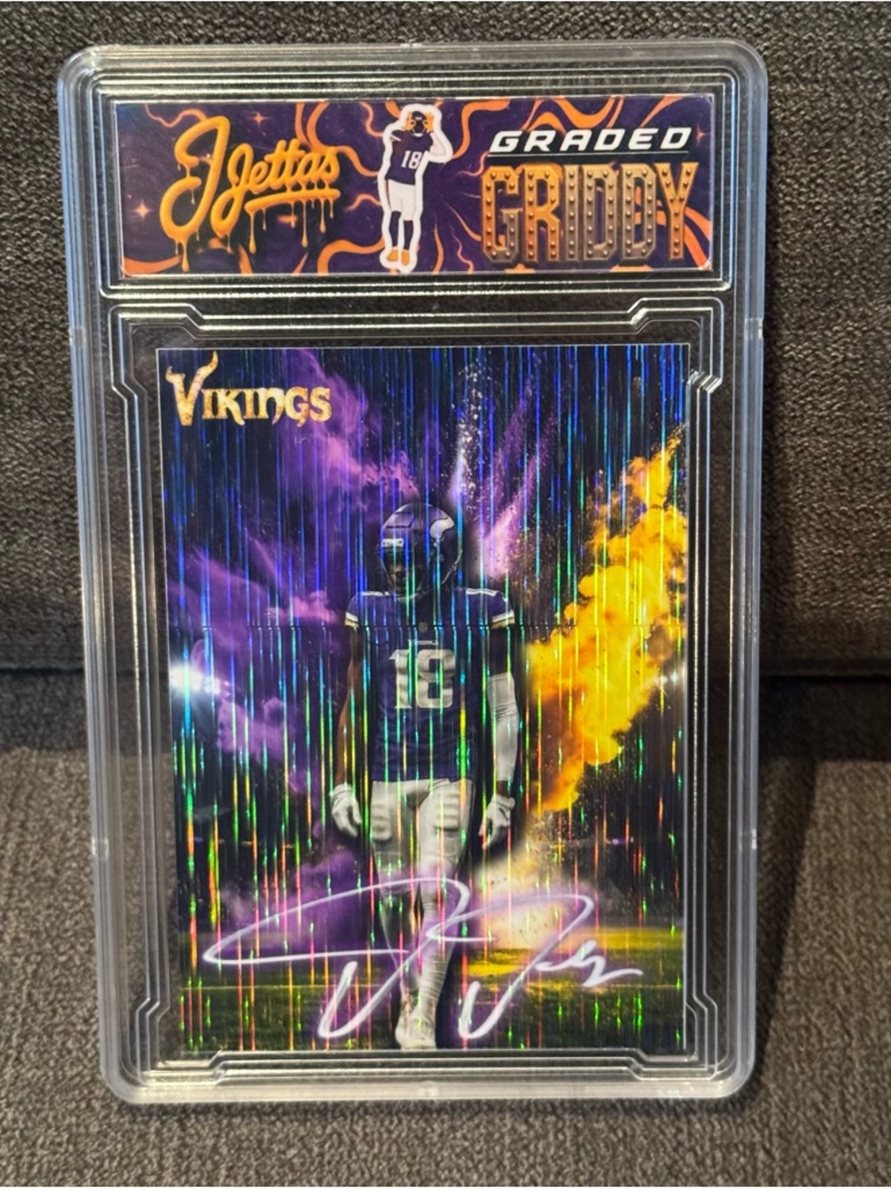 Justin Jefferson 'Jettas' Custom Graded Football Card - Minnesota Vikings